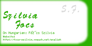 szilvia focs business card